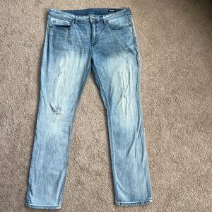 Seven 7 Jeans Mens 38x34 Blue Premium Denim Slim Straight Distressed Stretch